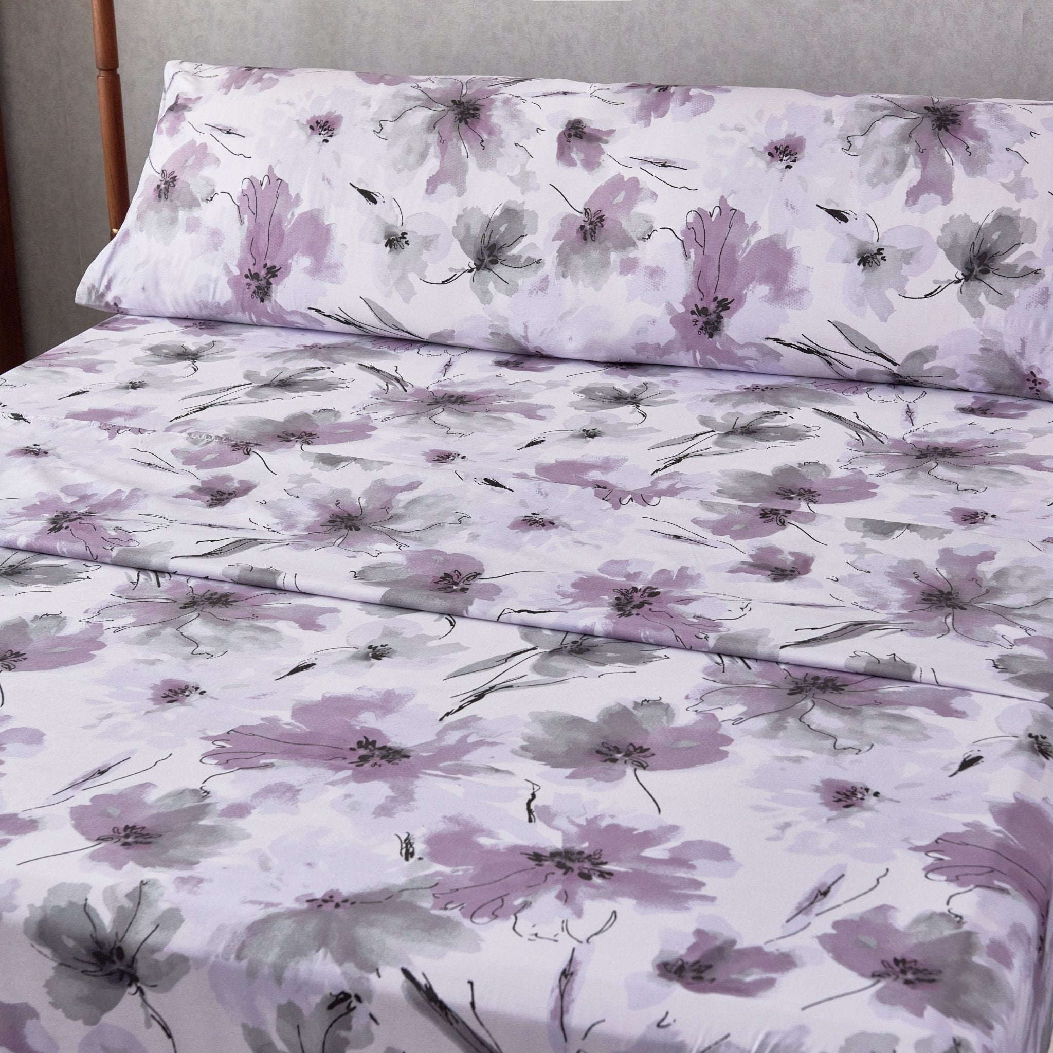 Imagen de Juego Sábanas Estampada para Cama 3 Piezas Sábana Bajera Ajustable, Encimera, Funda de Almohada 14 en color Cama 90 de Meishida